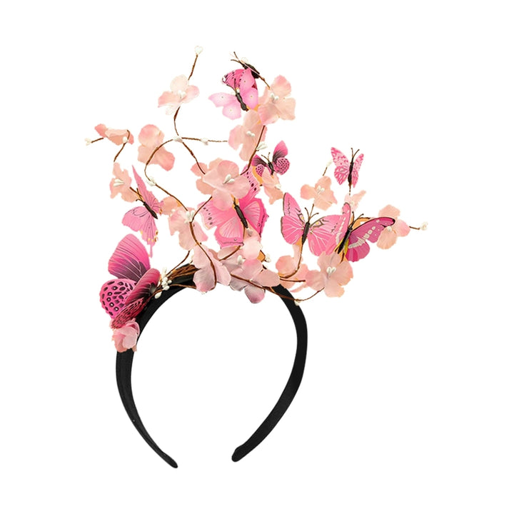 Hair Hoop Exaggerated Creative Plastic Colorful Three-dimensional Butterfly Headband for Stage Performance Image 1