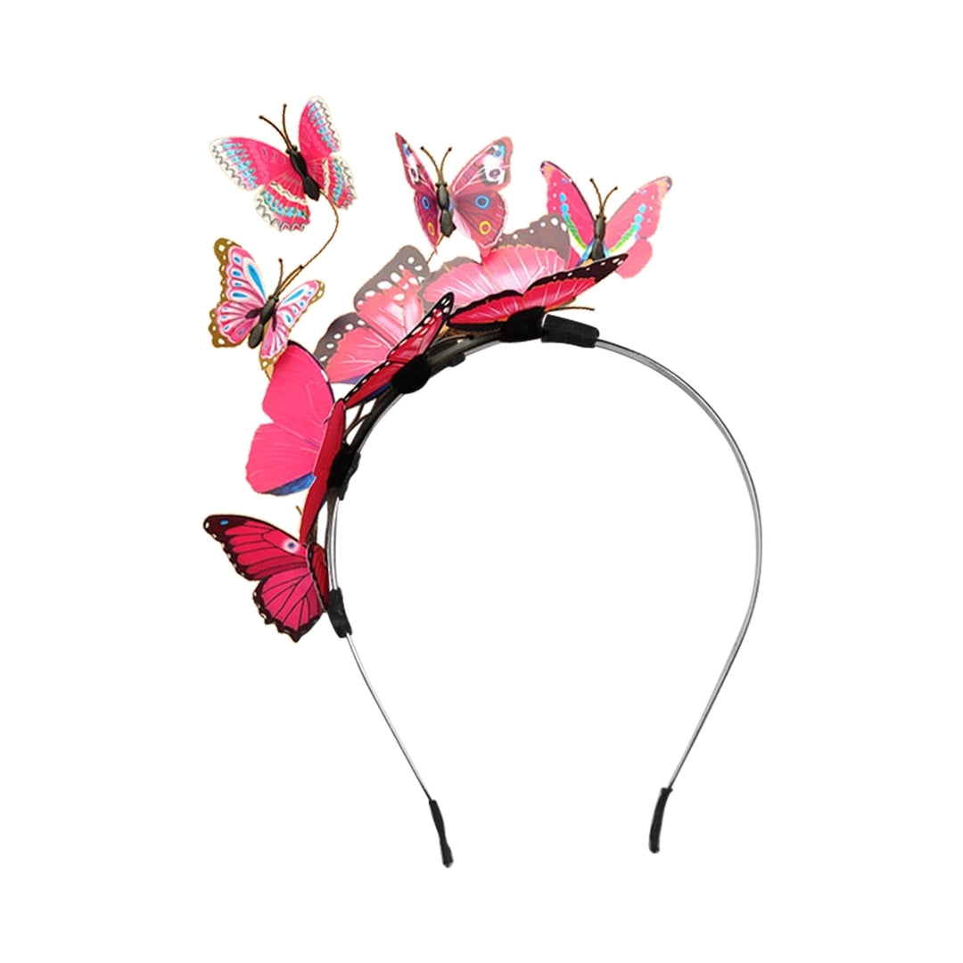 Hair Hoop Long Lifespan  Creative  Plastic Colorful Three-dimensional Butterfly Headband for Birthday Parties Image 12