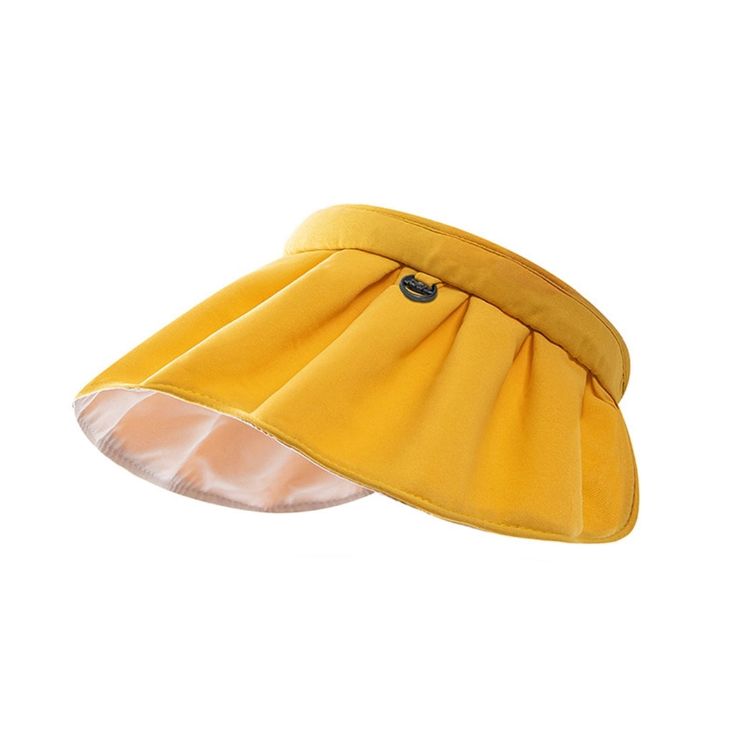 Women Hat Super Soft Wide Brim Cotton Women Anti-UV Hat Sun Visor Cap for Camping Image 3