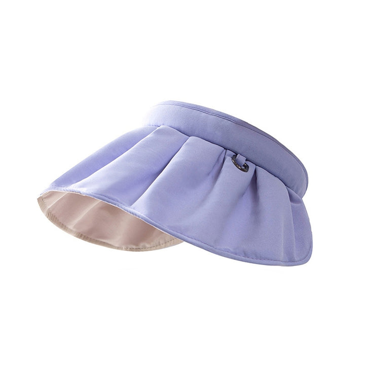 Women Hat Super Soft Wide Brim Cotton Women Anti-UV Hat Sun Visor Cap for Camping Image 4