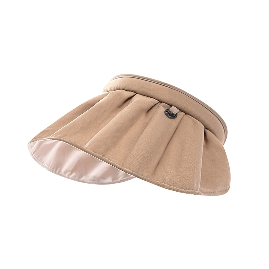 Women Hat Super Soft Wide Brim Cotton Women Anti-UV Hat Sun Visor Cap for Camping Image 7