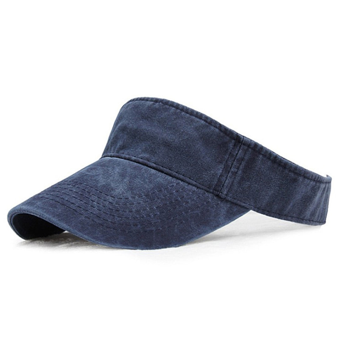 Denim Sun Hat All-match Solid Color Empty Top Baseball Hat for Outdoor Image 1