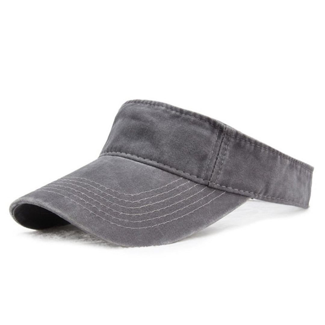 Denim Sun Hat All-match Solid Color Empty Top Baseball Hat for Outdoor Image 4