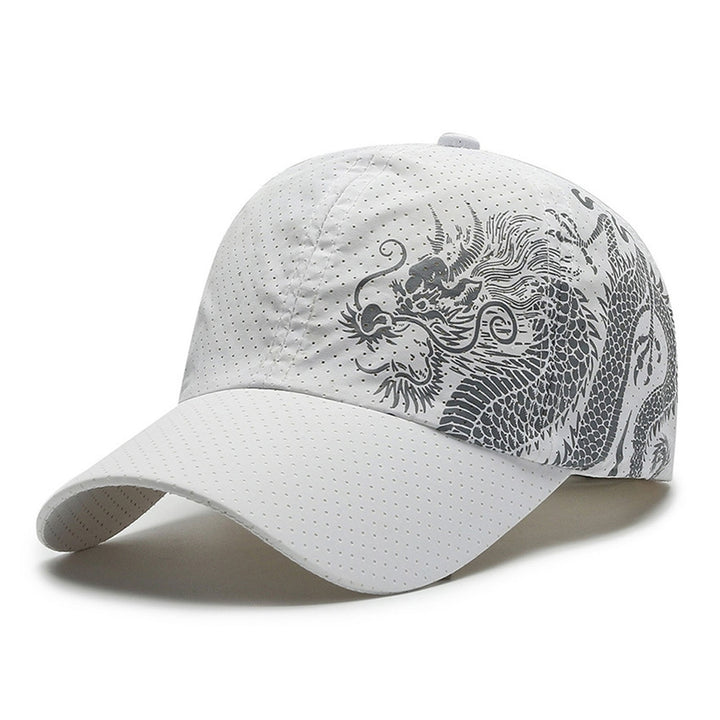 Sunshade Cap Ultralight Quick Drying Chinese Style Dragon Print Baseball Hat for Outdoor Image 3