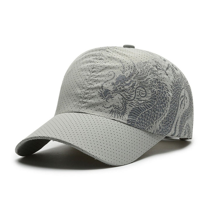Sunshade Cap Ultralight Quick Drying Chinese Style Dragon Print Baseball Hat for Outdoor Image 1