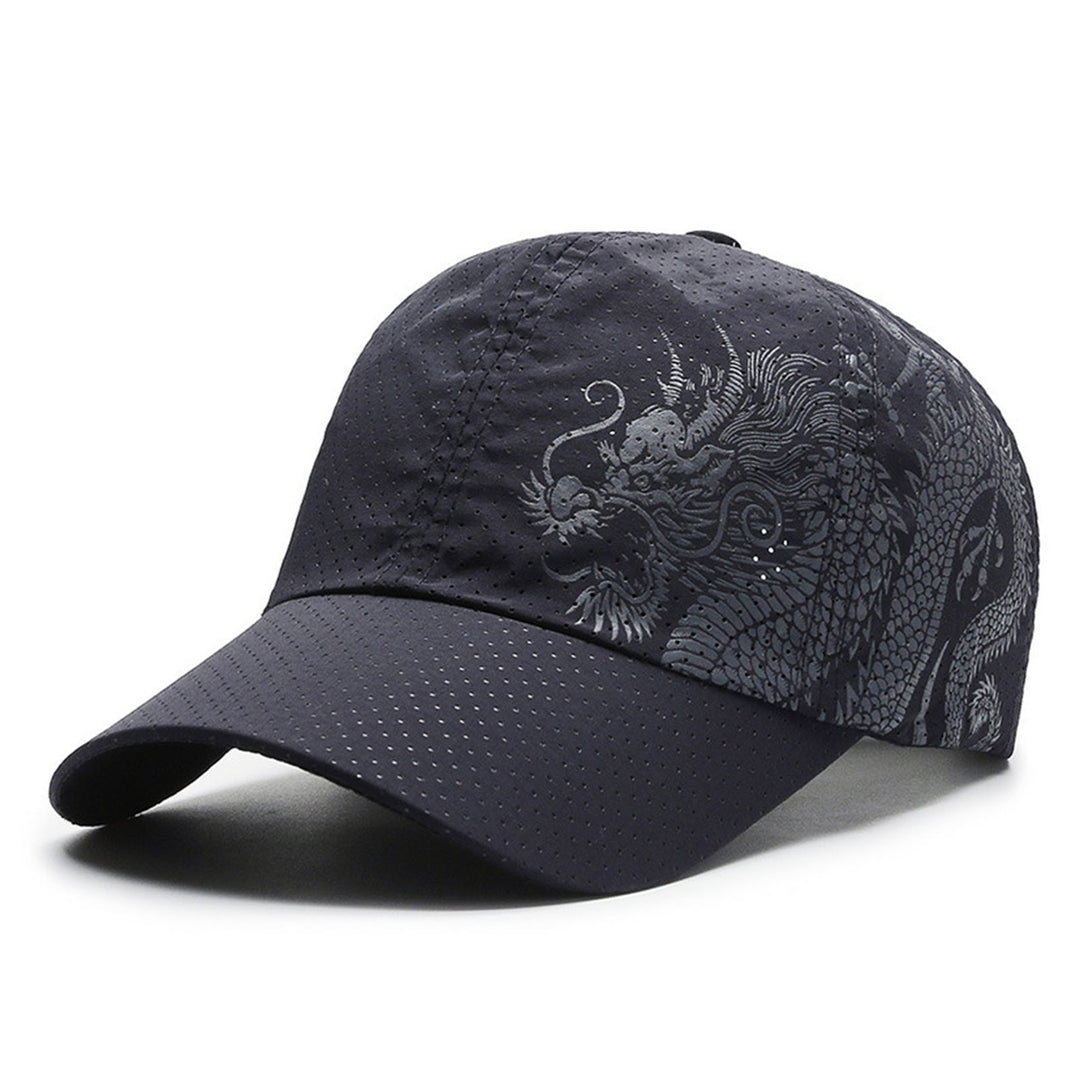 Sunshade Cap Ultralight Quick Drying Chinese Style Dragon Print Baseball Hat for Outdoor Image 6