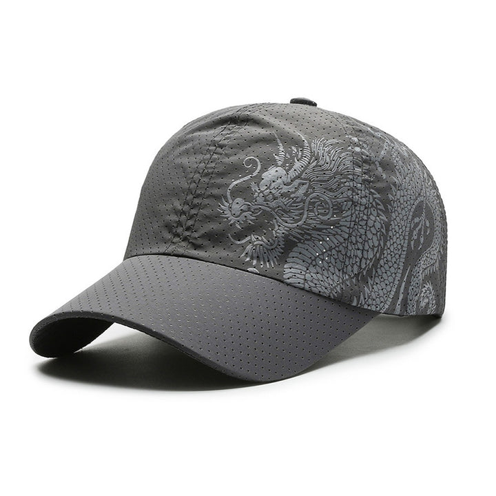 Sunshade Cap Ultralight Quick Drying Chinese Style Dragon Print Baseball Hat for Outdoor Image 7
