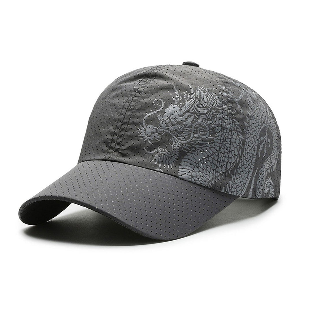 Sunshade Cap Ultralight Quick Drying Chinese Style Dragon Print Baseball Hat for Outdoor Image 1