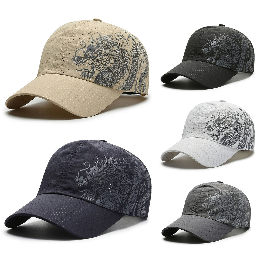 Sunshade Cap Ultralight Quick Drying Chinese Style Dragon Print Baseball Hat for Outdoor Image 9