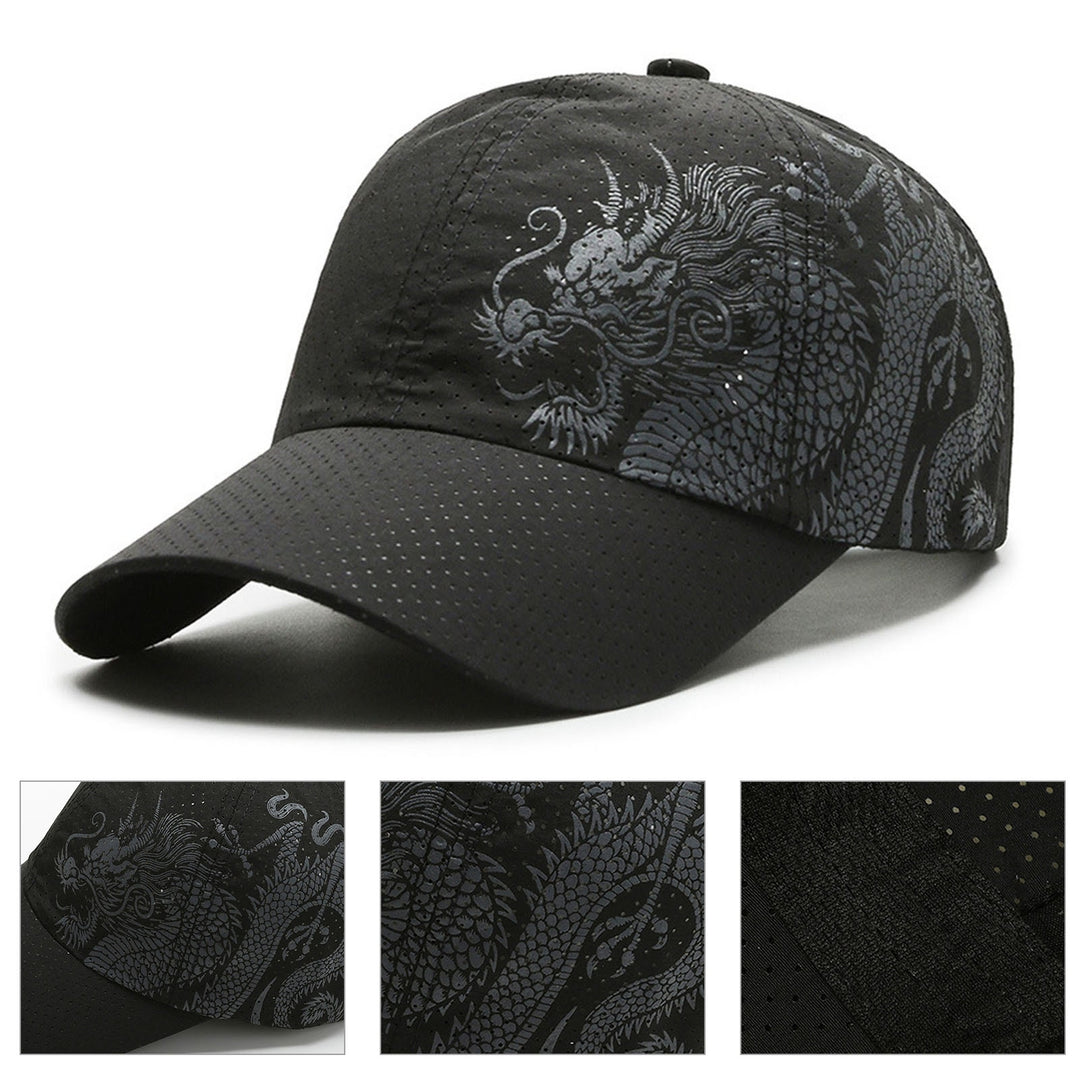 Sunshade Cap Ultralight Quick Drying Chinese Style Dragon Print Baseball Hat for Outdoor Image 10