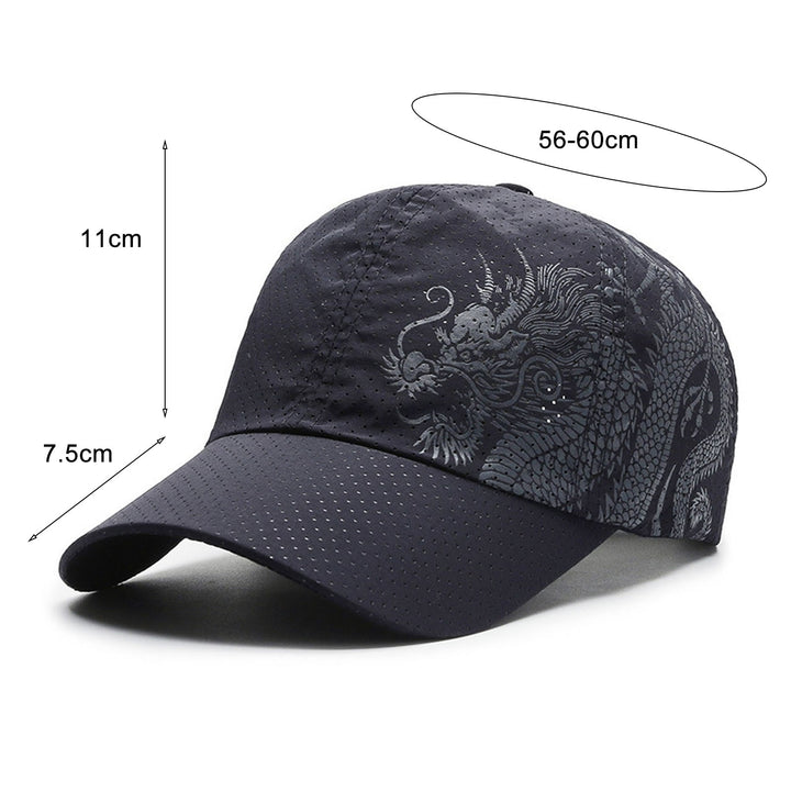 Sunshade Cap Ultralight Quick Drying Chinese Style Dragon Print Baseball Hat for Outdoor Image 11
