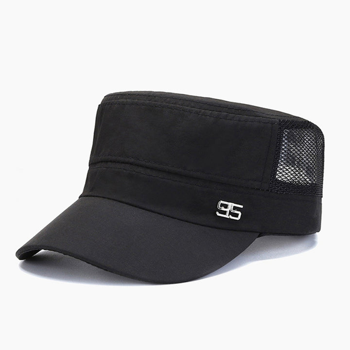 Sport Cap Mesh Hole Block Sun Solid Color Flat Top Peaked Cap for Daily Life Image 7
