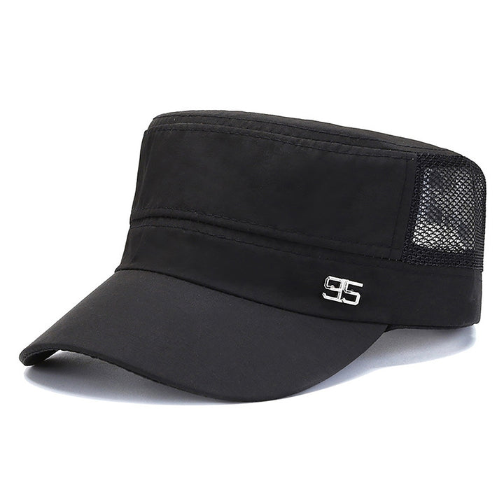 Sport Cap Mesh Hole Block Sun Solid Color Flat Top Peaked Cap for Daily Life Image 10