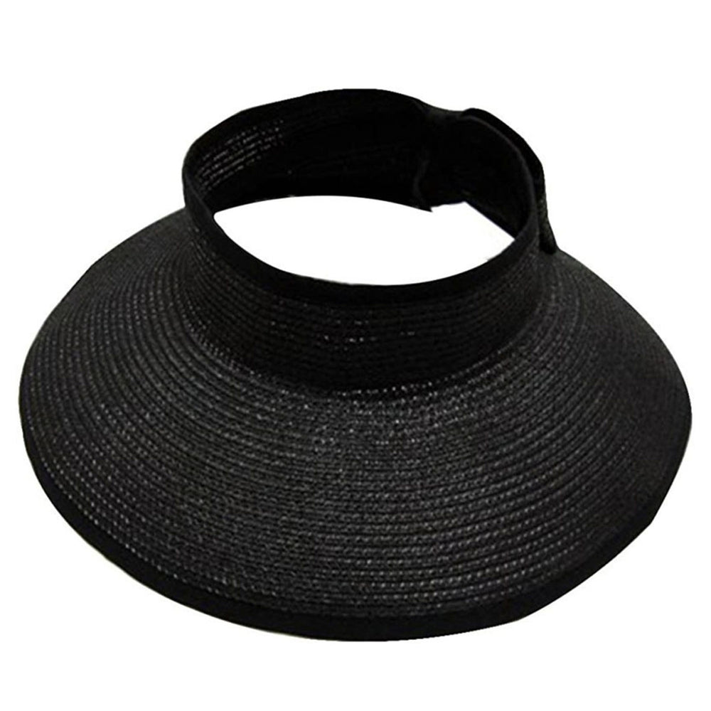 Summer Women Hat Pure Color Classic Bowknot Decor Straw Hat for Vacation Image 2