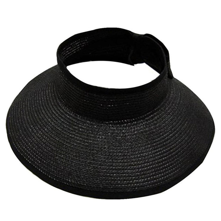 Summer Women Hat Pure Color Classic Bowknot Decor Straw Hat for Vacation Image 1