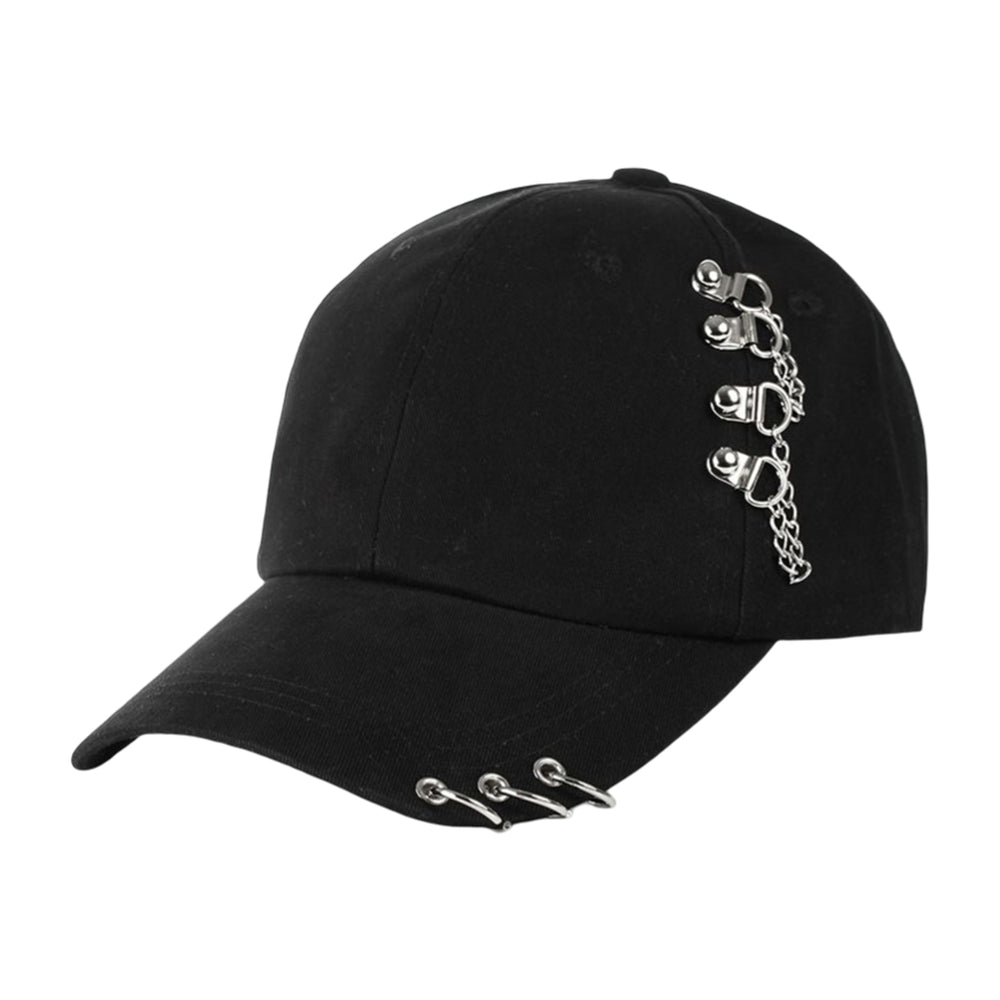 Baseball Cap Sun Protection Comfortable Adjustable Metal Hoop Decor Unisex Hat Headwear Image 2