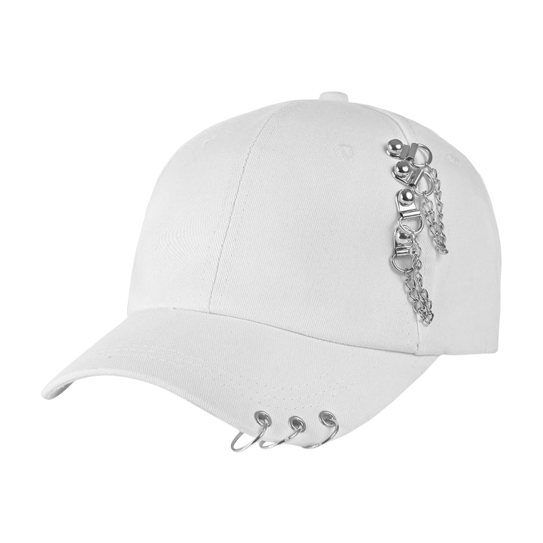 Baseball Cap Sun Protection Comfortable Adjustable Metal Hoop Decor Unisex Hat Headwear Image 3