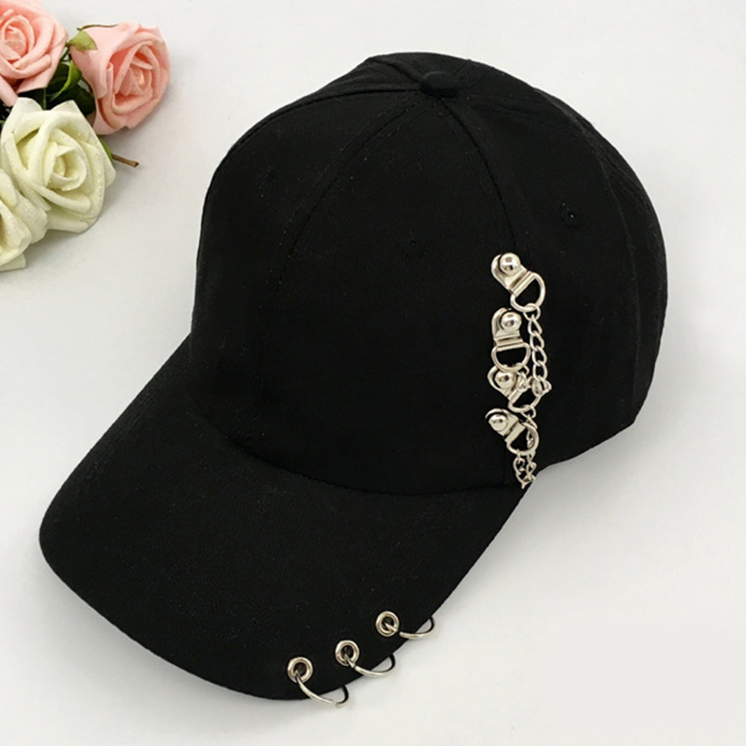 Baseball Cap Sun Protection Comfortable Adjustable Metal Hoop Decor Unisex Hat Headwear Image 10