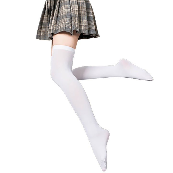 1 Pair High Elastic Breathable Lightweight Girls Stockings Sweet Japanese Style Ladies Over Knee Socks Streetwear Image 3