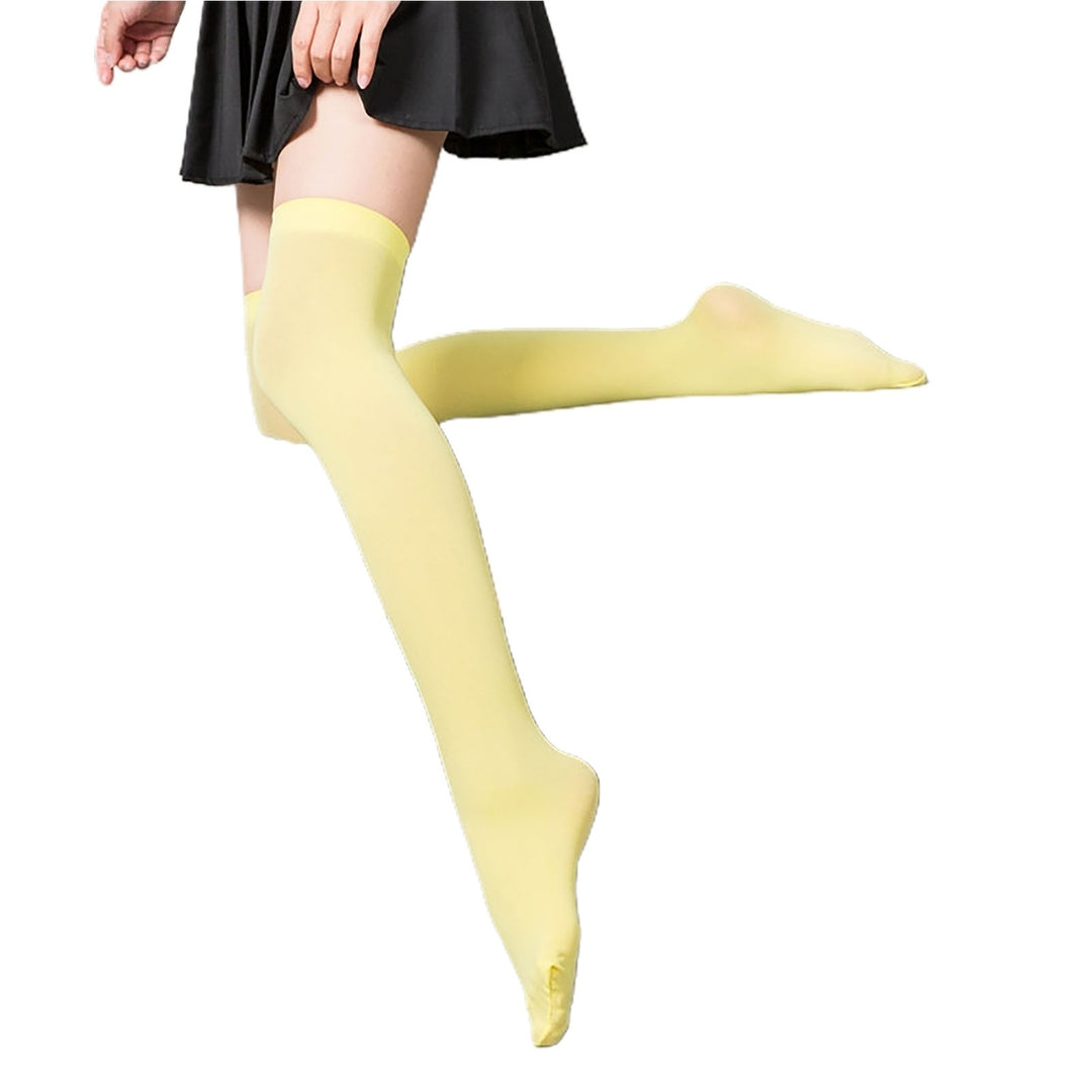 1 Pair High Elastic Breathable Lightweight Girls Stockings Sweet Japanese Style Ladies Over Knee Socks Streetwear Image 1