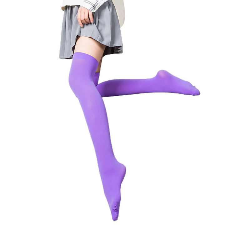 1 Pair High Elastic Breathable Lightweight Girls Stockings Sweet Japanese Style Ladies Over Knee Socks Streetwear Image 1