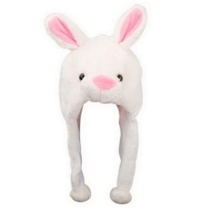 Plush Hat with Earflaps Soft Washable Movable Ears Animal Cap Costume Supplies Image 4