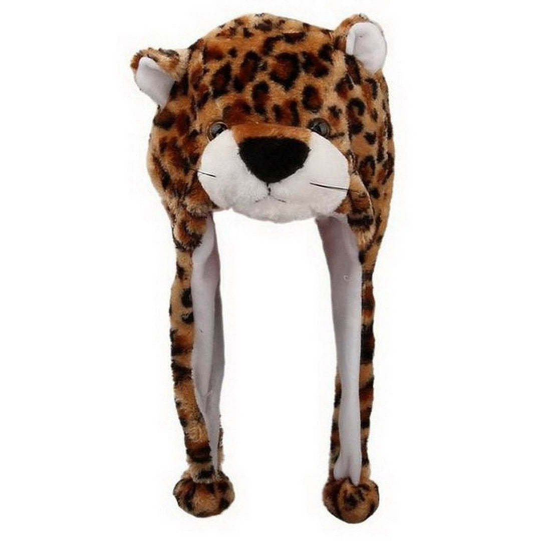Plush Hat with Earflaps Soft Washable Movable Ears Animal Cap Costume Supplies Image 4