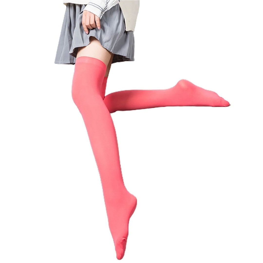 1 Pair High Elastic Breathable Lightweight Girls Stockings Sweet Japanese Style Ladies Over Knee Socks Streetwear Image 1