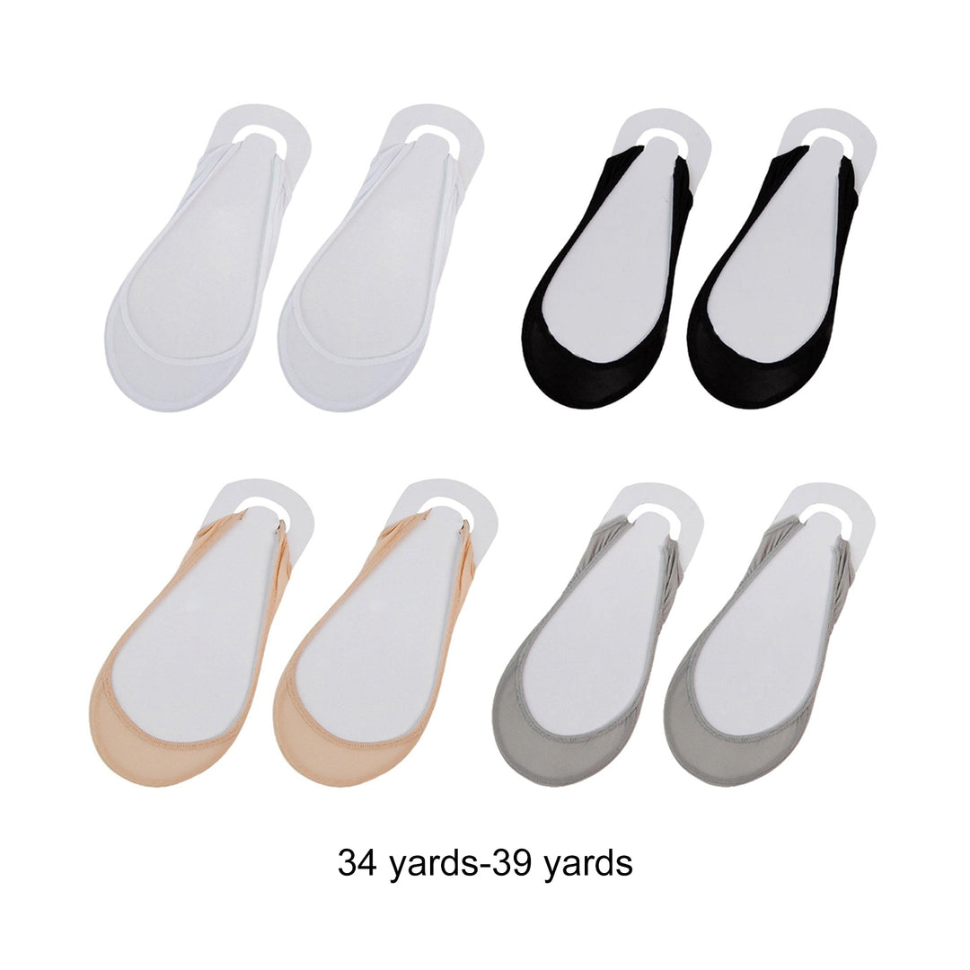 4 Pairs Invisible Socks Quick Dry High Elasticity Thin Solid Color Boat Socks for Sports Image 6