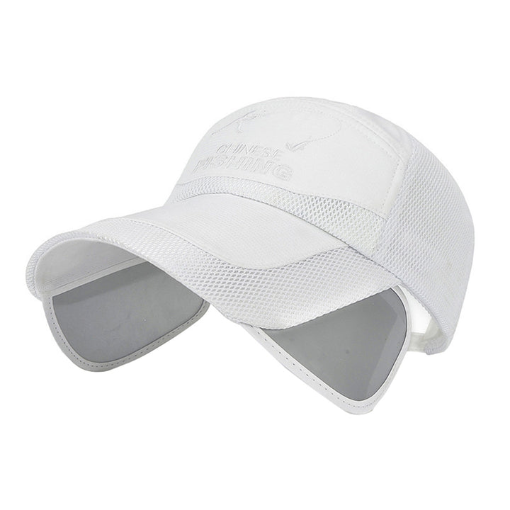 Sun Hat Exquisite Pattern Retractable Brim Polyester Outdoor UV Protection Cap Unisex Mesh Hat for Camping Image 3