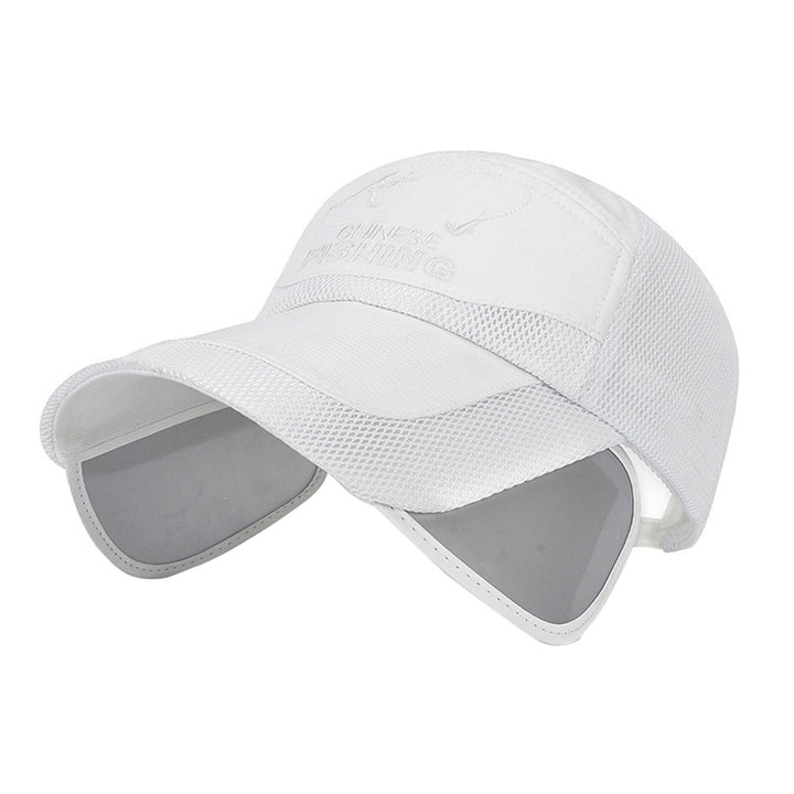 Sun Hat Exquisite Pattern Retractable Brim Polyester Outdoor UV Protection Cap Unisex Mesh Hat for Camping Image 1