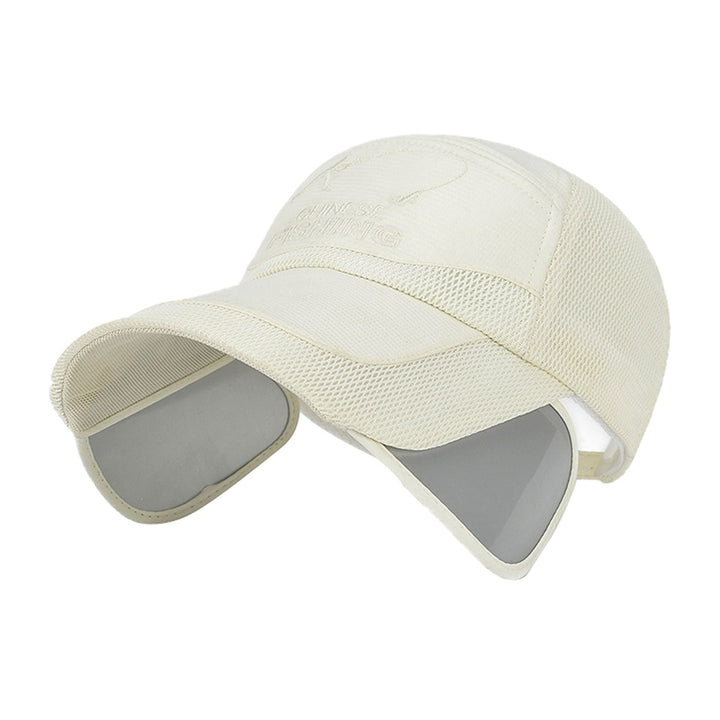 Sun Hat Exquisite Pattern Retractable Brim Polyester Outdoor UV Protection Cap Unisex Mesh Hat for Camping Image 6