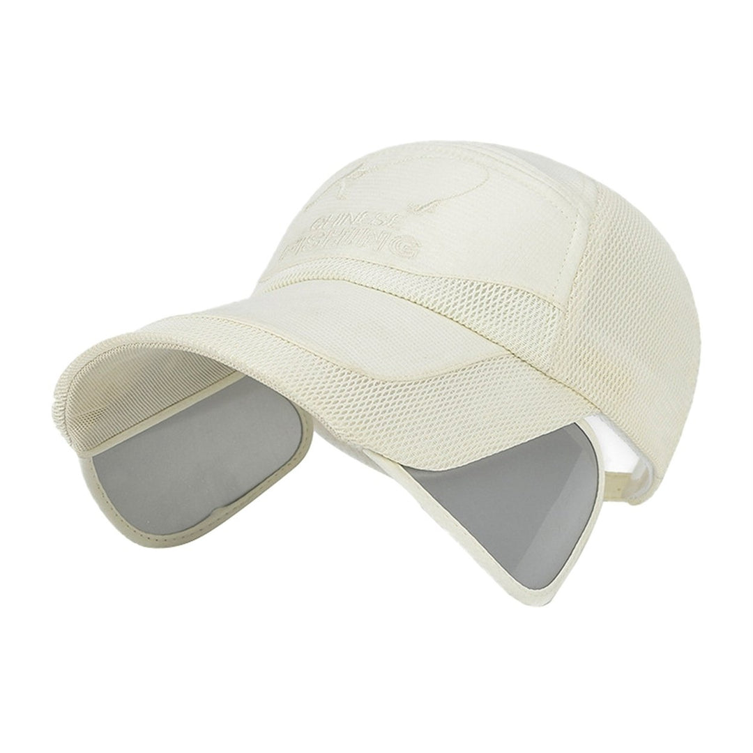 Sun Hat Exquisite Pattern Retractable Brim Polyester Outdoor UV Protection Cap Unisex Mesh Hat for Camping Image 1