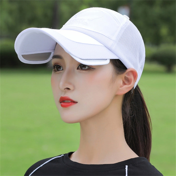Sun Hat Exquisite Pattern Retractable Brim Polyester Outdoor UV Protection Cap Unisex Mesh Hat for Camping Image 11