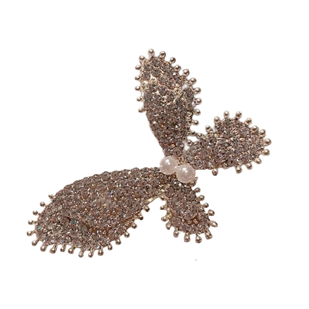 Hairpin Butterfly Shape Faux Pearls Jewelry Sparkling Bowknot Hair Clip Hair Accessories Image 3
