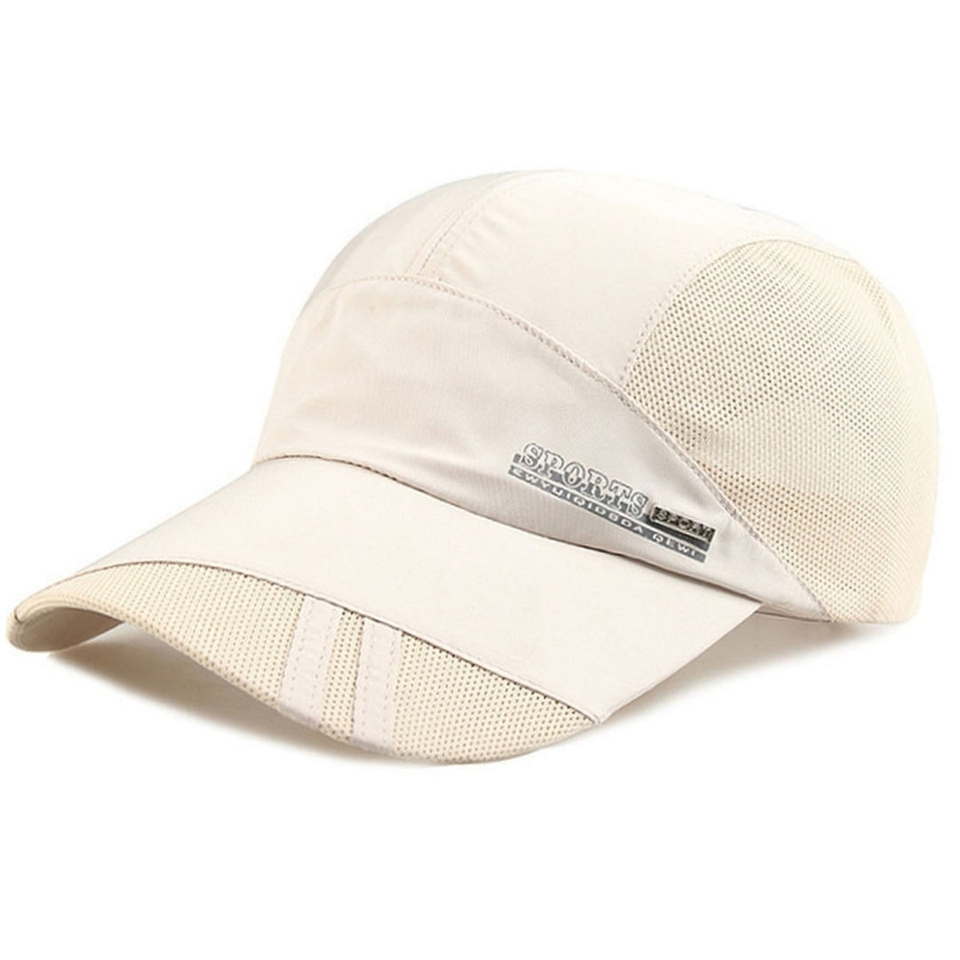 Men Baseball Hat Hollow Out Lightweight Mesh Sun Protection Summer Hat for Running Image 4