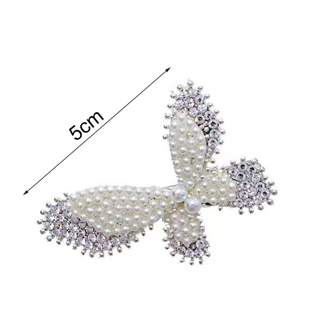 Hairpin Butterfly Shape Faux Pearls Jewelry Sparkling Bowknot Hair Clip Hair Accessories Image 9