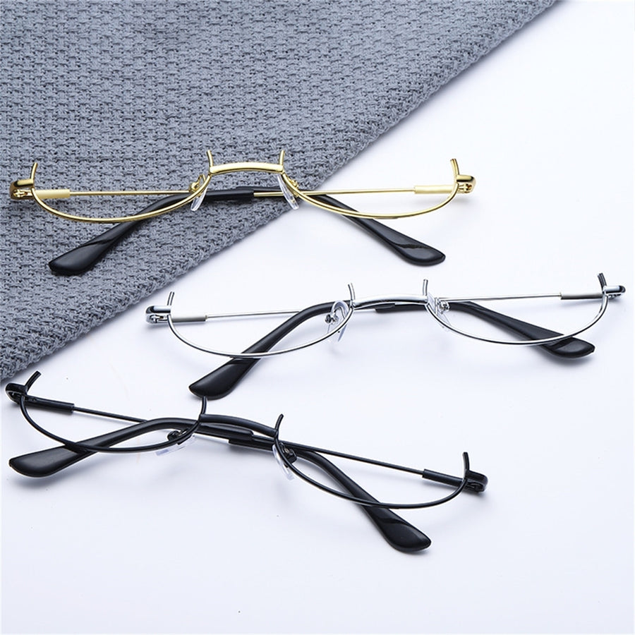 Cosplay Glasses Lens Free Rust-proof Alloy Fashionable Half Frame Cosplay Glasses Decoration Bar Accessories Image 1
