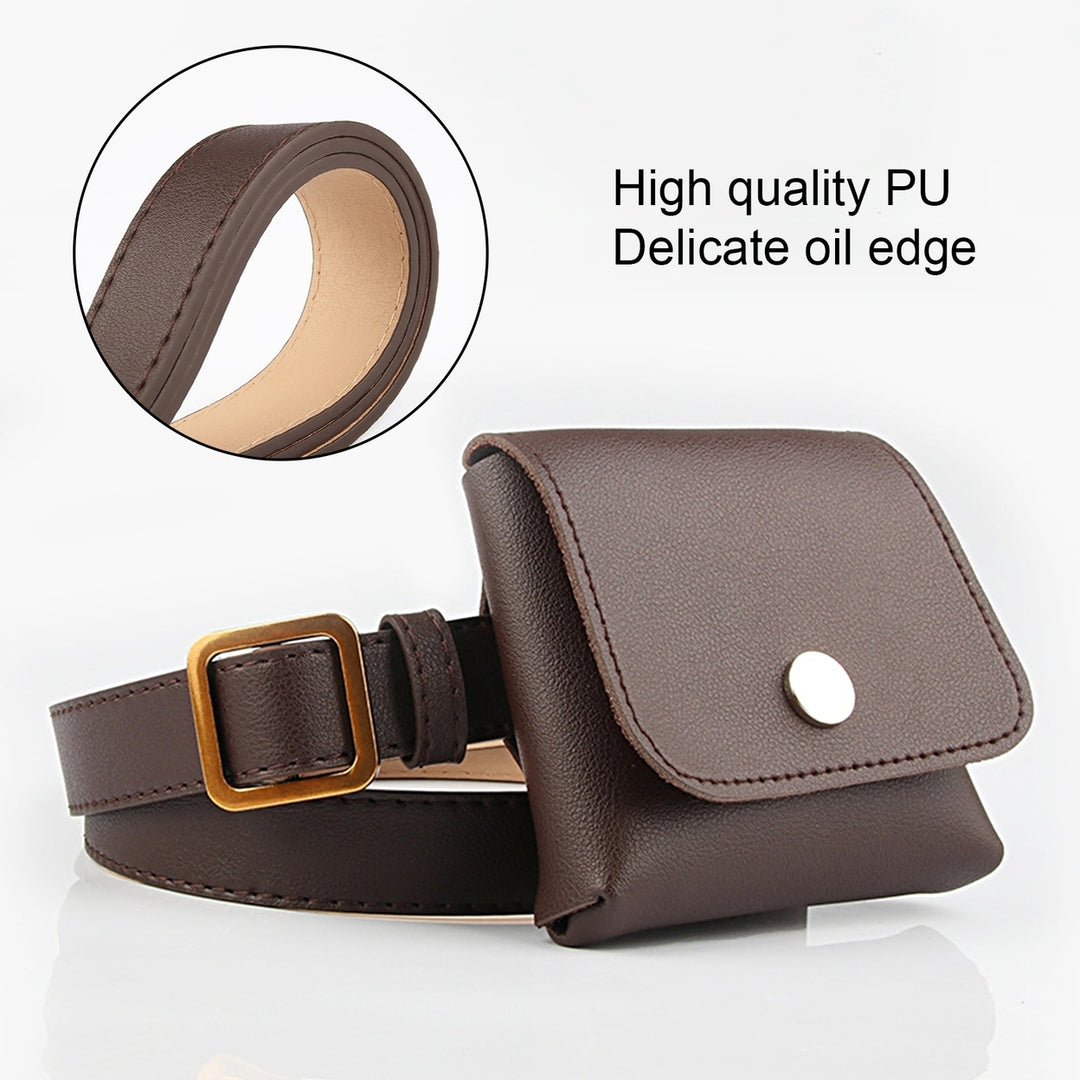 Classic Fanny Pack Waterproof Faux Leather Waist Belt Bag with Buckle Design for Daily Wear Image 9