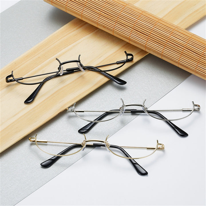 Cosplay Glasses Lens Free Rust-proof Alloy Fashionable Half Frame Cosplay Glasses Decoration Bar Accessories Image 4