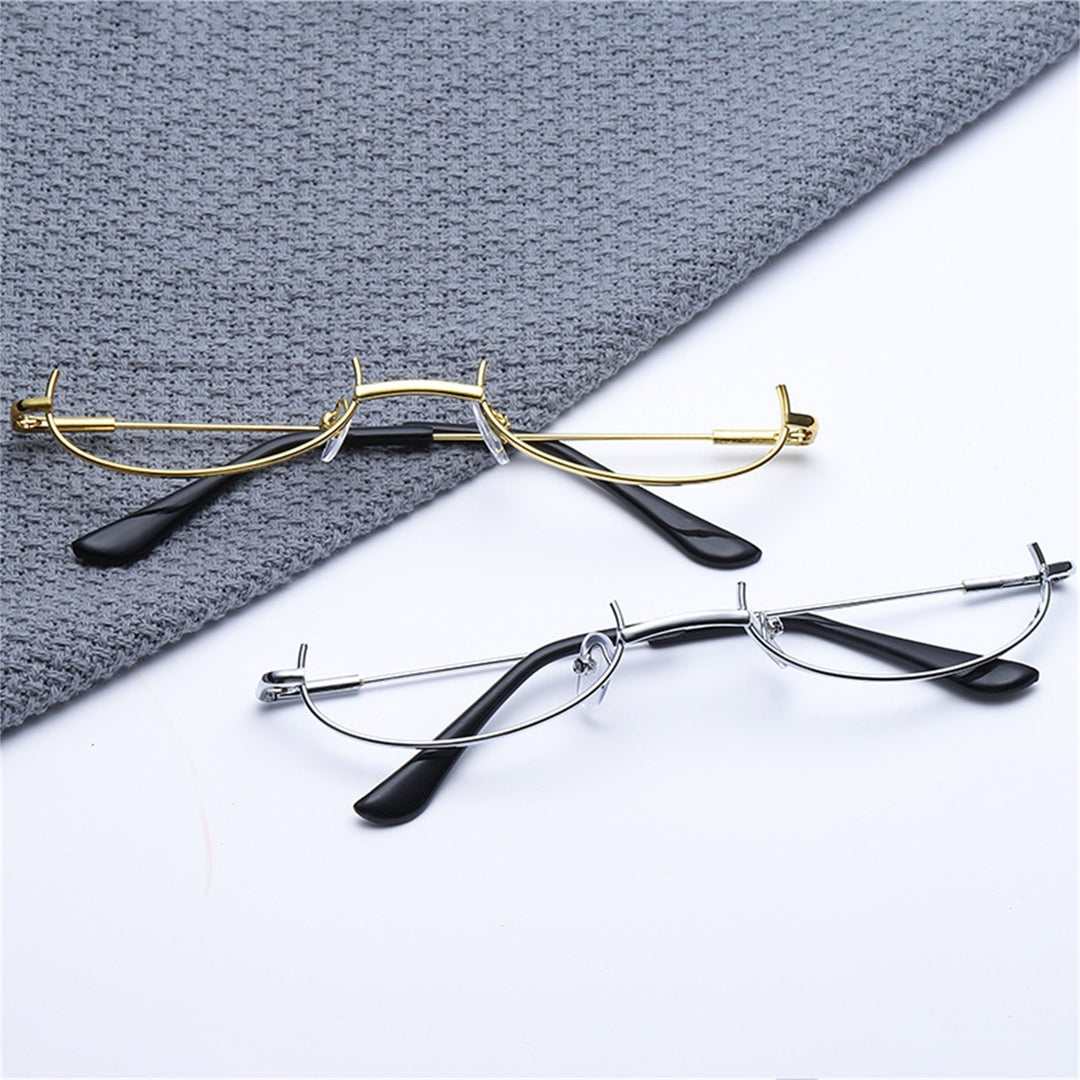 Cosplay Glasses Lens Free Rust-proof Alloy Fashionable Half Frame Cosplay Glasses Decoration Bar Accessories Image 6