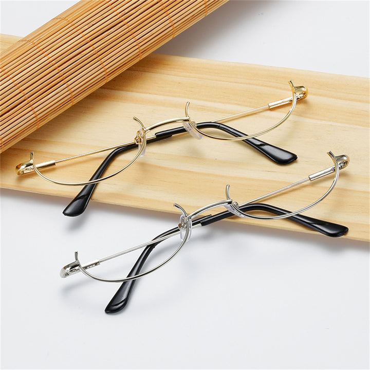 Cosplay Glasses Lens Free Rust-proof Alloy Fashionable Half Frame Cosplay Glasses Decoration Bar Accessories Image 7
