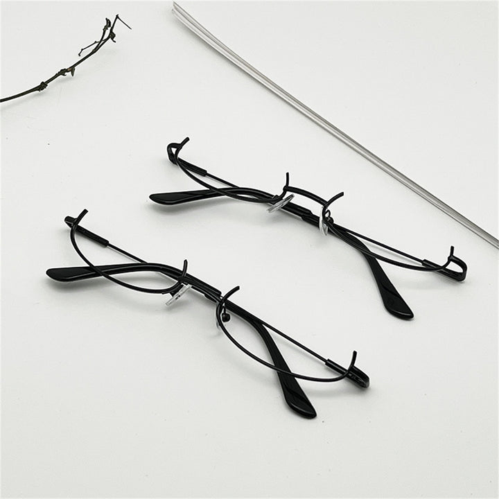 Cosplay Glasses Lens Free Rust-proof Alloy Fashionable Half Frame Cosplay Glasses Decoration Bar Accessories Image 8