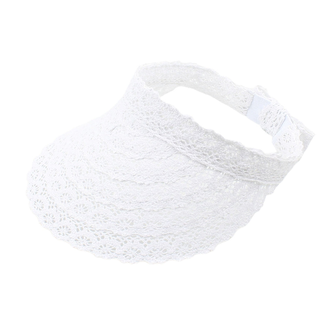 Women Hat Solid Color Lace Big Brim Adjustable Summer Sun Hat Hearwear Image 3