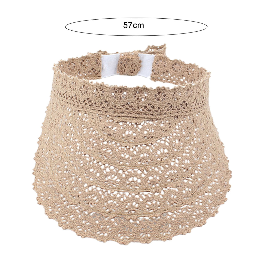 Women Hat Solid Color Lace Big Brim Adjustable Summer Sun Hat Hearwear Image 10