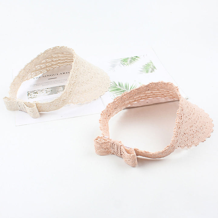 Women Hat Solid Color Lace Big Brim Adjustable Summer Sun Hat Hearwear Image 11