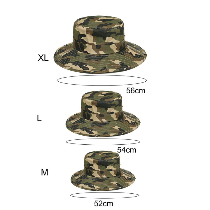 Men Sun Hat Camouflage Adjustable Accessory Sweat Absorbing Round Edge Bucket Cap for Hiking Image 6