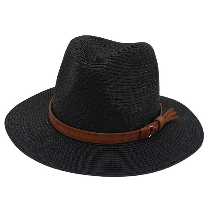 Panama Hat Straw Weaving UV Protection Men Women Foldable Anti Sun Cap for Beach Image 2
