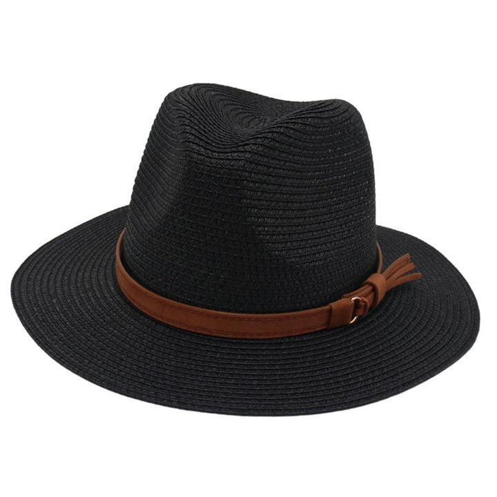 Panama Hat Straw Weaving UV Protection Men Women Foldable Anti Sun Cap for Beach Image 1