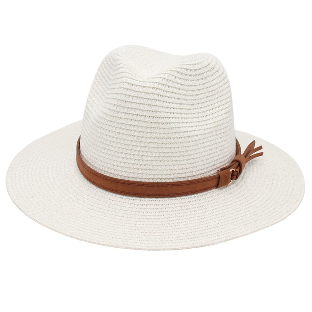 Panama Hat Straw Weaving UV Protection Men Women Foldable Anti Sun Cap for Beach Image 1